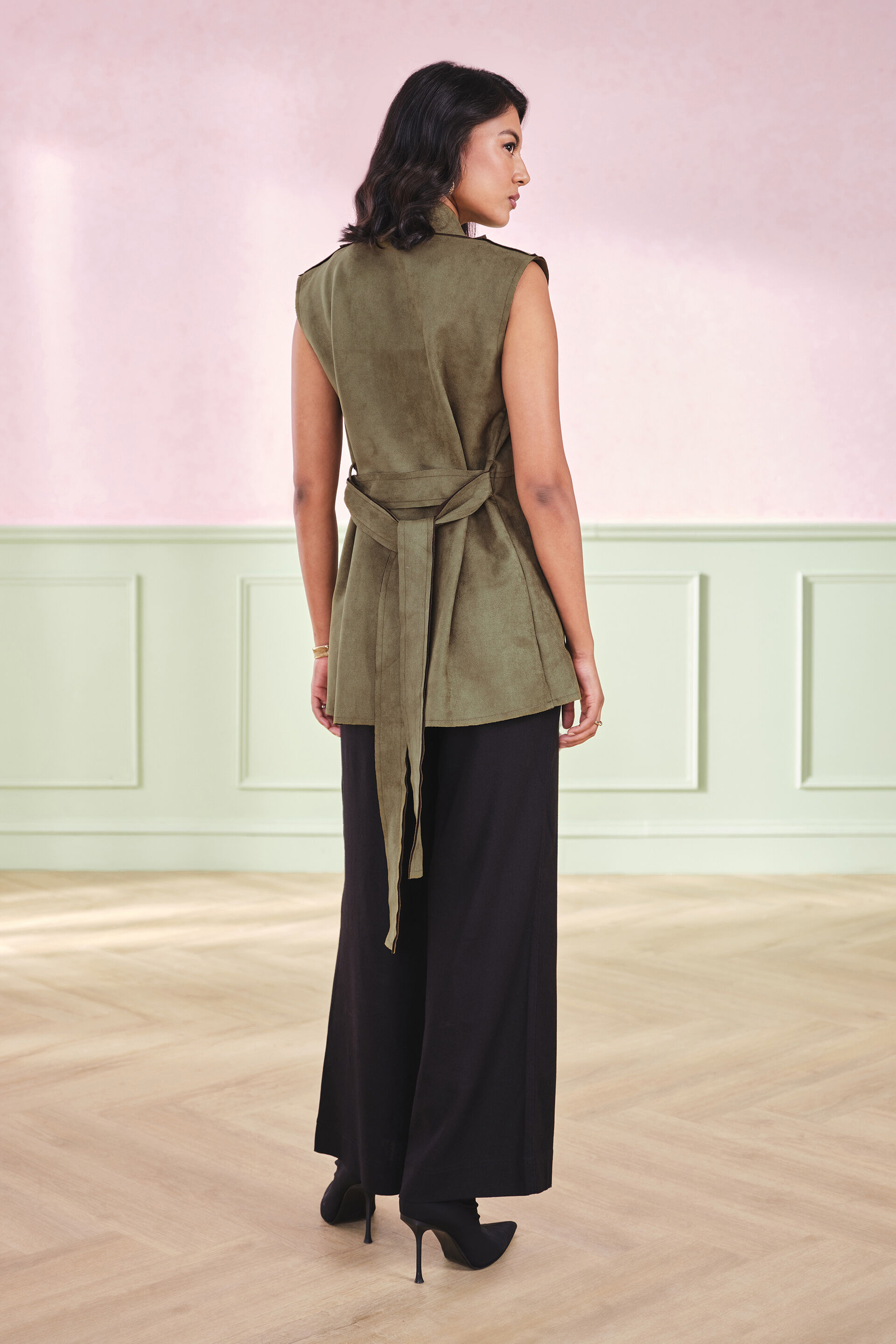 Olive Drift Shrug-Style Jacket, Olive, image 4